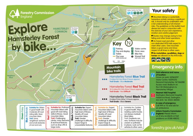 Hamsterley Forest Mountain Bike Trails Map