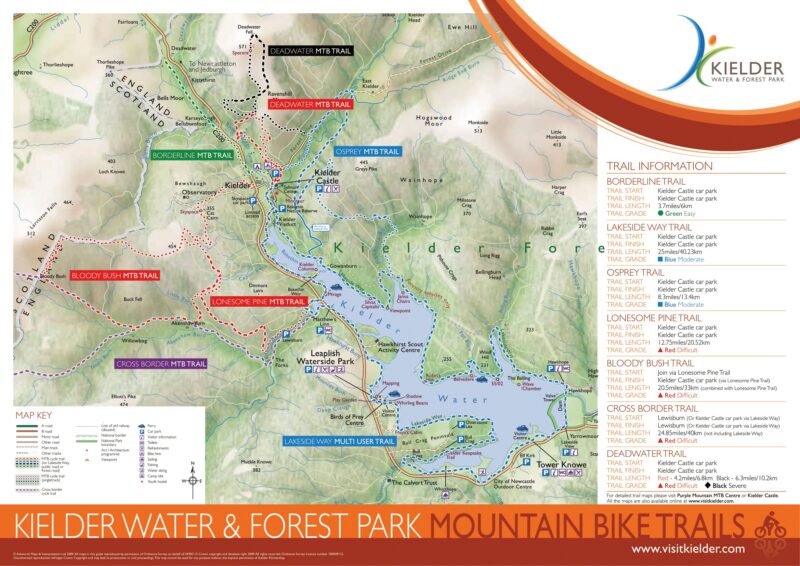 Kielder Mountain Bike Trails Map